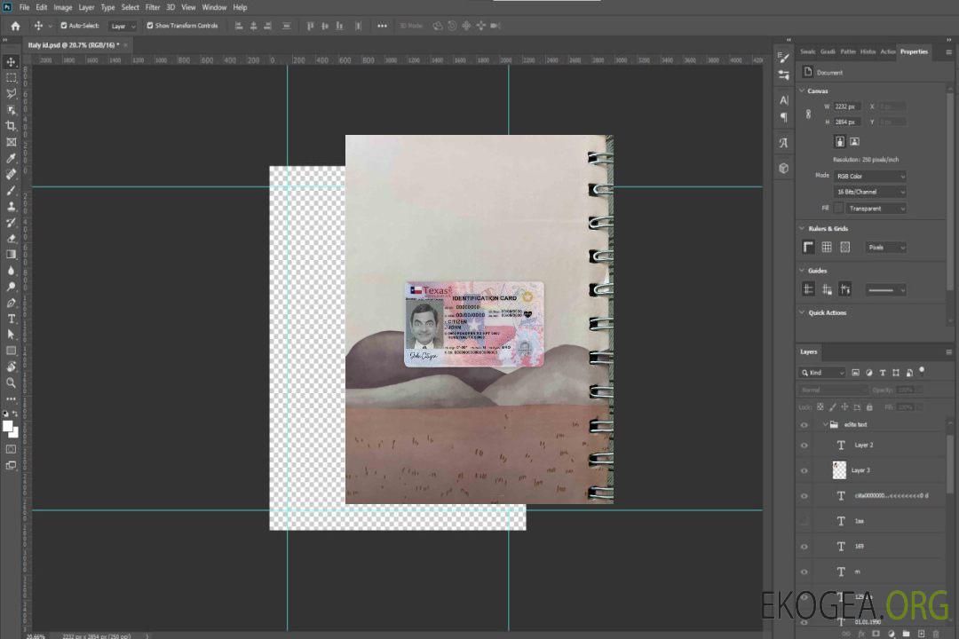USA Texas Nouveau photolook d'identité AVANT template USA Texas Nouveau photolook d'identité AVANT template